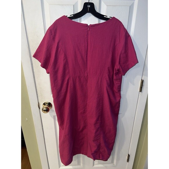 Chadwick’s Of Boston Dress Womens Plus 18W Linen Blend Sheath Barbie Pink career - Picture 6 of 8